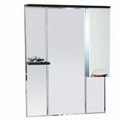 Шкаф-зеркало 75 см, белый/венге, правый, Misty Франко 75 R П-Фра04075-252СвП