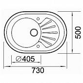 Мойка из нержавейки 730х500 мм, сталь/белый, Seaman Eco Glass SMG-730W.B