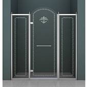 Душевая дверь в нишу 130 см, профиль хром, левая, Cezares RETRO-B-13-130-CP-Cr-L