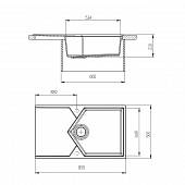 Кухонная мойка, черная, KitKraken Sea K-850.9004