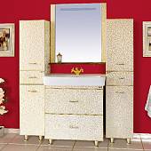 Зеркало 70 см, золотая кожа, Misty Гранд Lux 70 флораль Л-Грл02070-169Фл