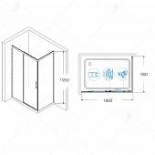 Душевой уголок 180х90 см, черный, стекло прозрачное, RGW LE-41B 34124198-14