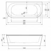 Акриловая ванна 180х80 см, Cezares METAURO-wall-180-80-40