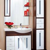 Зеркало-шкаф 90 см, левая версия, венге/белый глянец, Бриклаер Бали 90 L 4627125411854