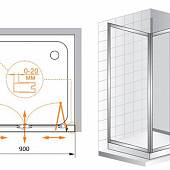 Душевой уголок 90х90 см, профиль хром, Cezares PORTA-AS-1-90-C-Cr