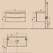 Тумба под раковину 90 см, Rovere Bianco, BelBagno Ancona-N ANCONA-N-900-2C-SO-WO