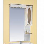 Шкаф-зеркало 80 см, белая патина, правый, Misty Монако 80 R Л-Мнк02080-013П