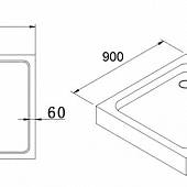 Душевой поддон 90х90 см Cezares TRAY-A-A-90-15-W