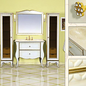 Комплект мебели 100 см, белая сусальное золото, Misty Анжелика 100 Л-Анж01100-3912Я-K