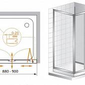 Душевой уголок 90х80 см, профиль хром, Cezares PORTA-AS-1-90/80-C-Cr