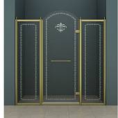 Душевая дверь в нишу 130 см, профиль бронза, правая, Cezares RETRO-B-13-130-CP-Br-R