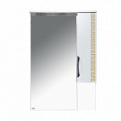 Шкаф-зеркало 60 см, белый/золотая патина, правый, Misty Престиж 60 R Э-Прсж02060-013ПЗлп