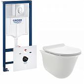 Комплект инсталляция Grohe Rapid SL с безободковым унитазом AQUAME с сиденьем SoftClose AQM2005750