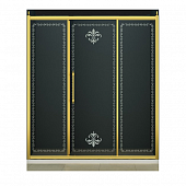 Душевая дверь в нишу 180 см, профиль золото Cezares RETRO-BF-11-30+120+30-CP-G