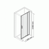 Душевая дверь 120 см, прозрачное стекло, WasserKRAF Berkel 48P05