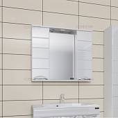 Шкаф-зеркало 100 см, белый, СаНта Родос 106018