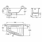 Ванна 150х100 см Roca Hall Angular ZRU9302865