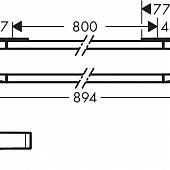 Полотенцедержатель 894 мм, хром, Axor Universal 42833000