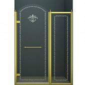 Душевая дверь в нишу 120 см, профиль золото, левая, Cezares RETRO-B-11-120-CP-G-L