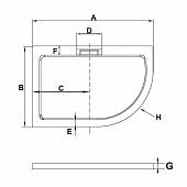 Душевой поддон 90х120 см, правый, RGW Acrylic With STone AWS-41 03190492-01R