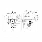 Набор раковина 65 см + смеситель, сифон, уголки, белая, Grohe Bau Ceramic 39472000Gr