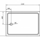 Душевой поддон 110х90 см Cezares TRAY-A-AH-110/90-15-W