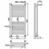 Полотенцесушитель водяной 100х50, хром НИКА Modern ЛМ 3