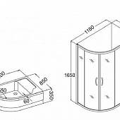 Душевой уголок 85х120 см, стекло прозрачное, правый, RGW Passage PA-65R 01086582-11R