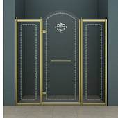 Душевая дверь в нишу 150 см, профиль бронза, левая, Cezares RETRO-B-13-150-CP-Br-L