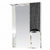 Шкаф-зеркало 65 см, бело-черная пленка, правый, Misty Лорд 65 R П-Лрд04065-232СвП