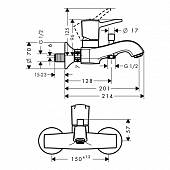 Смеситель для ванны, хром/золото, Hansgrohe Metropol 31340090