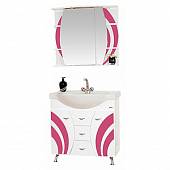 Шкаф-зеркало 70 см, розовый, правый, Misty Каролина 70 R П-Крл02070-295СвП
