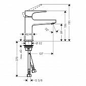 Смеситель для раковины (д.к PO) Hansgrohe Metropol 32500140