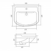 Раковина 55 см Акватон Classic 55B 1AX015WBXX000