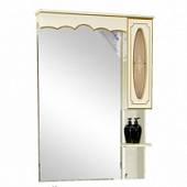 Шкаф-зеркало 90 см, бежевая патина, правый, Misty Монако 90 L Л-Мнк02090-033П