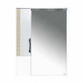 Шкаф-зеркало 60 см, белый/золотая патина, левый, Misty Престиж 60 L Э-Прсж02060-013ЛЗлп