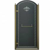 Душевая дверь в нишу 90 см, профиль бронза, левая, Cezares RETRO-B-1-90-CP-Br-L