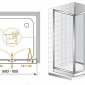 Душевой уголок 80х90 см, профиль хром, Cezares PORTA-AS-2-80/90-C-Cr