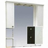 Шкаф-зеркало 120 см, белый/венге, Misty Олимпия 120 П-Оли02120-252