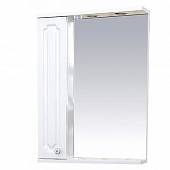 Шкаф-зеркало 55 см, белый металлик, левый, Misty Александра 55 L П-Але04055-352СвЛ
