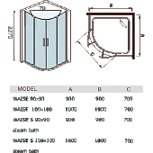 Душевая кабина 90х90 см, Welt Wasser Waise S WW 1000 PREMIUM