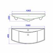 Раковина 105 см, белая, Aqwella Стиль 105 4620008197340