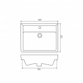 Комплект мебели 60 см, черная, Акватон Америна 60 1A135401AM950-K