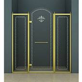 Душевая дверь в нишу 150 см, профиль золото, левая, Cezares RETRO-B-13-150-CP-G-L
