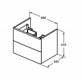 Тумба под раковину 60 см, орех, Ideal Standard Softmood T7800S6