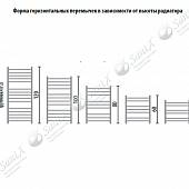 Полотенцесушитель водяной 60х50, хром ЛБ8 Bamboo ЛБ 8 60/50