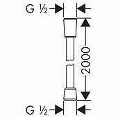 Душевой шланг 2 м Hansgrohe Sensoflex 28134000