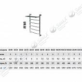 Полотенцесушитель водяной 80х60, хром НИКА Trapezium ЛТ ВП 80/60