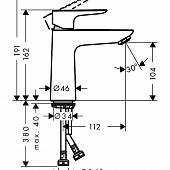 Смеситель для раковины, черный матовый, Hansgrohe Talis E 71712340