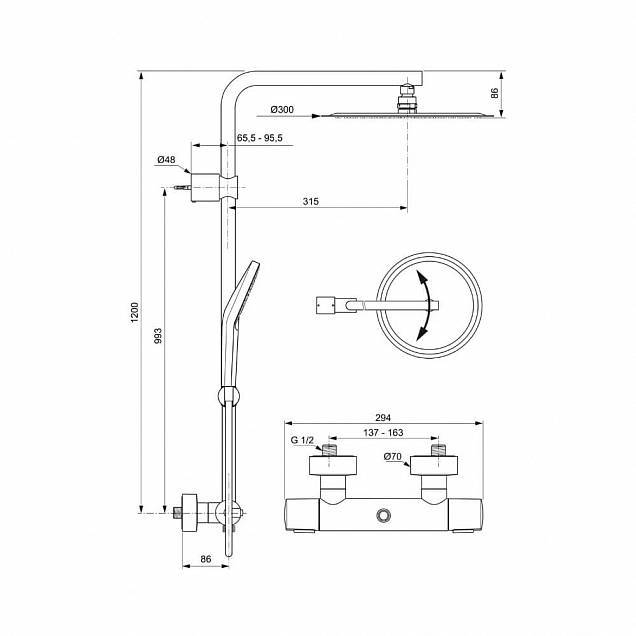 Фотография товара Ideal Standard IdeaRain Luxe A6984AA